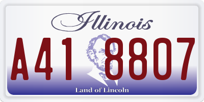 IL license plate A418807