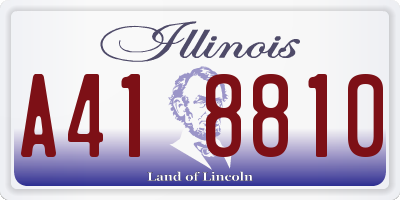 IL license plate A418810