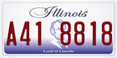 IL license plate A418818