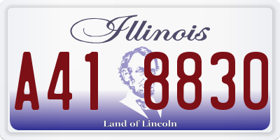 IL license plate A418830