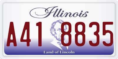 IL license plate A418835