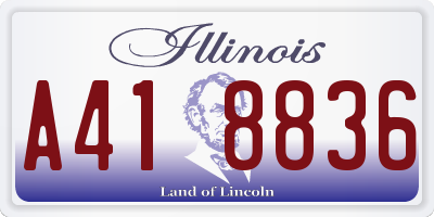 IL license plate A418836