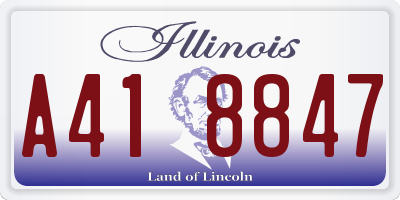 IL license plate A418847