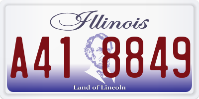 IL license plate A418849