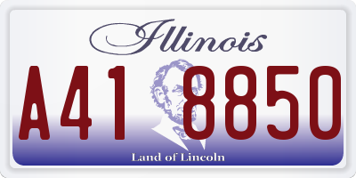 IL license plate A418850