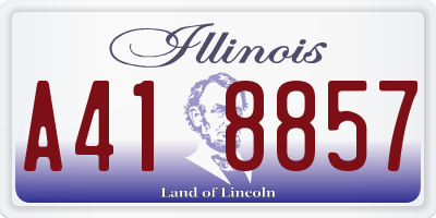 IL license plate A418857