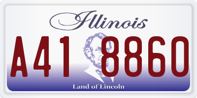 IL license plate A418860