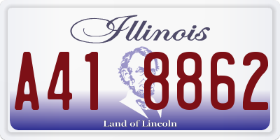 IL license plate A418862