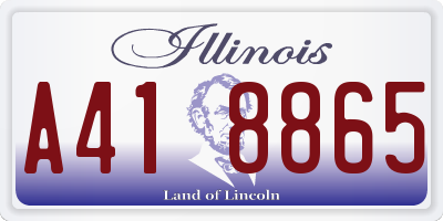 IL license plate A418865