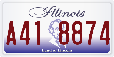 IL license plate A418874