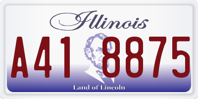 IL license plate A418875