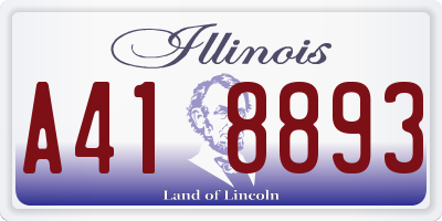 IL license plate A418893