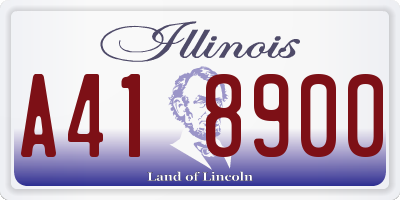 IL license plate A418900
