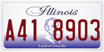 IL license plate A418903