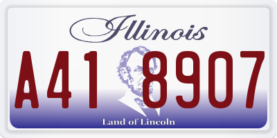 IL license plate A418907