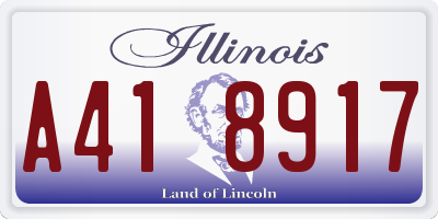 IL license plate A418917