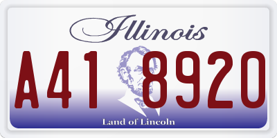 IL license plate A418920