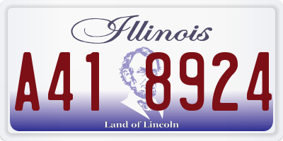 IL license plate A418924