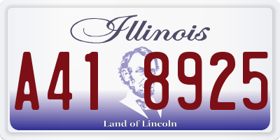 IL license plate A418925