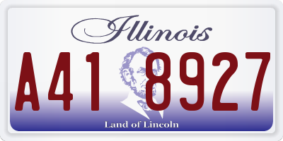 IL license plate A418927