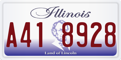 IL license plate A418928