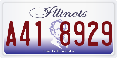 IL license plate A418929
