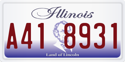 IL license plate A418931
