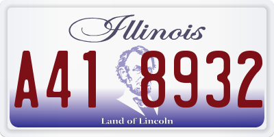 IL license plate A418932