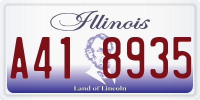 IL license plate A418935