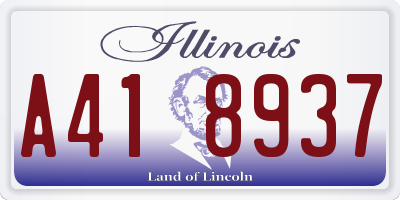 IL license plate A418937