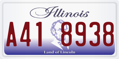 IL license plate A418938