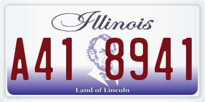 IL license plate A418941