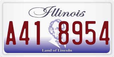 IL license plate A418954