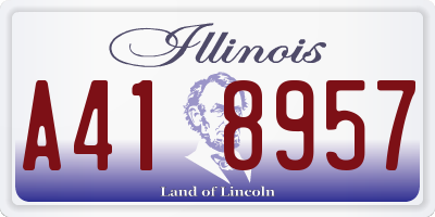 IL license plate A418957