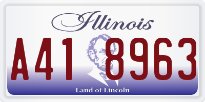 IL license plate A418963