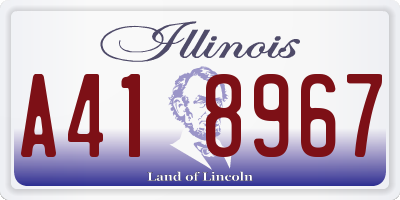 IL license plate A418967