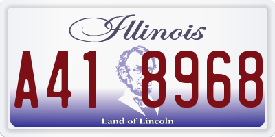 IL license plate A418968
