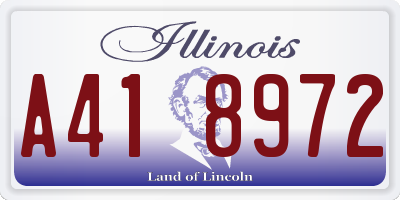 IL license plate A418972