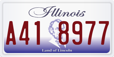 IL license plate A418977