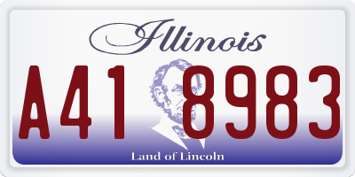 IL license plate A418983