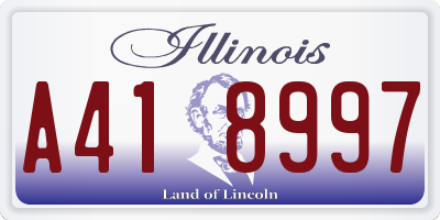 IL license plate A418997