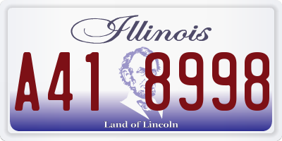 IL license plate A418998