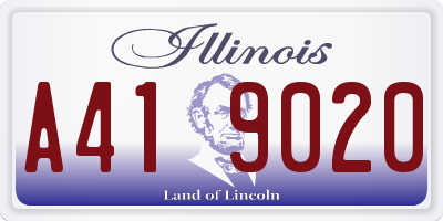 IL license plate A419020