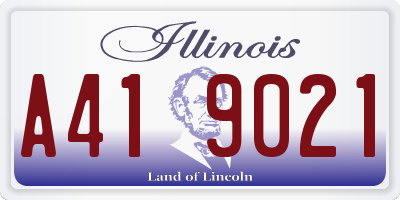 IL license plate A419021