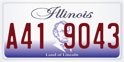 IL license plate A419043