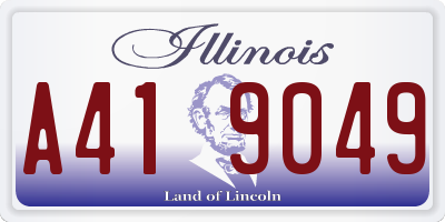IL license plate A419049
