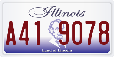 IL license plate A419078