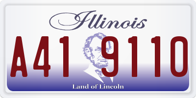 IL license plate A419110