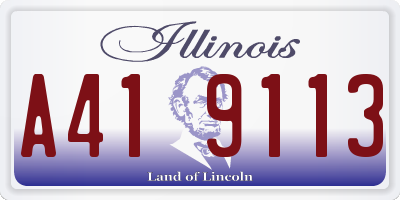 IL license plate A419113