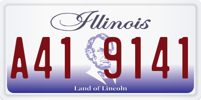 IL license plate A419141